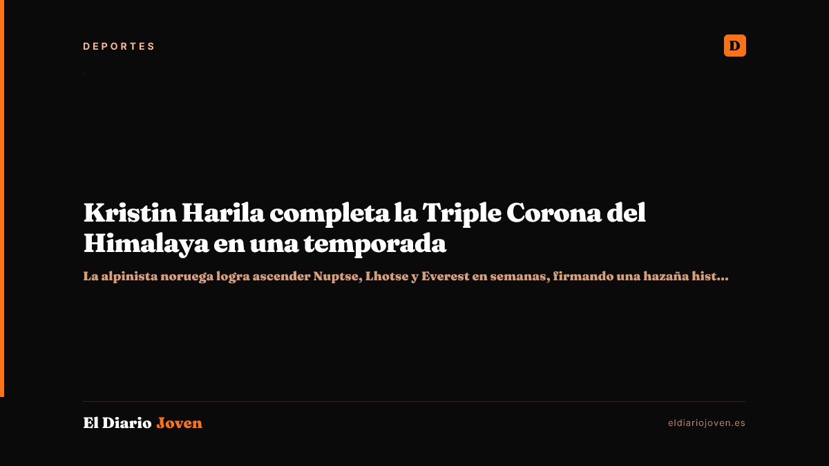 Kristin Harila completa la Triple Corona del Himalaya en una temporada