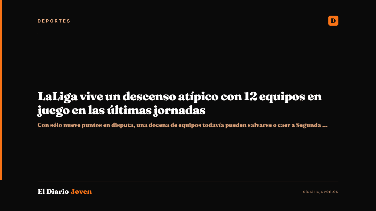 LaLiga vive un descenso atípico con 12 equipos en juego en las últimas jornadas