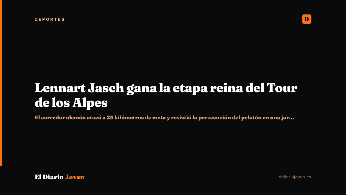Lennart Jasch gana la etapa reina del Tour de los Alpes
