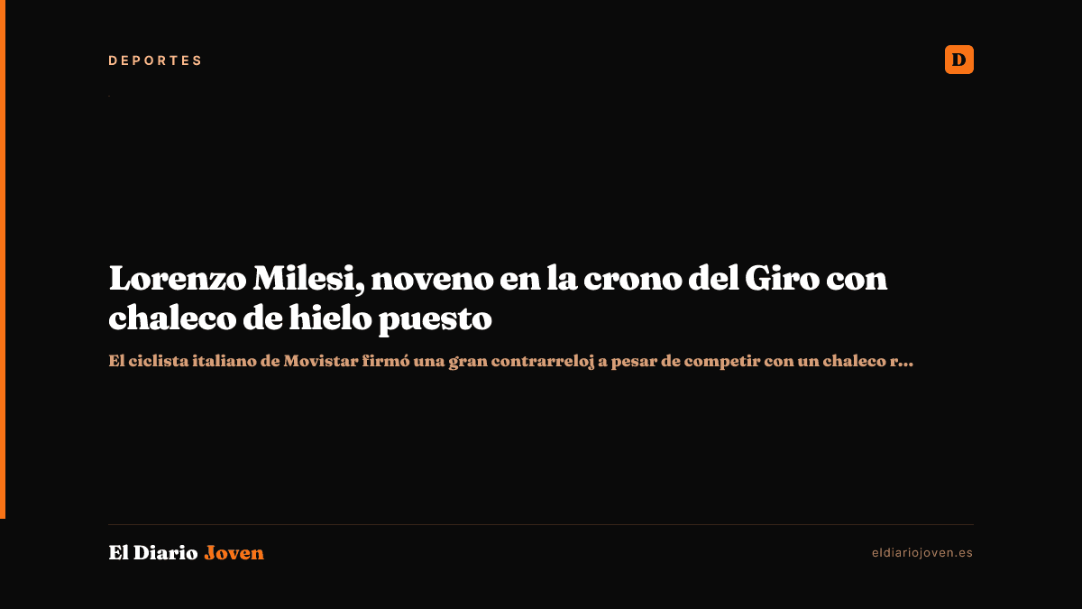 Lorenzo Milesi, noveno en la crono del Giro con chaleco de hielo puesto