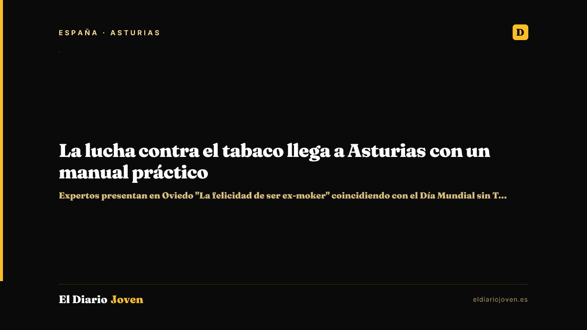 La lucha contra el tabaco llega a Asturias con un manual práctico