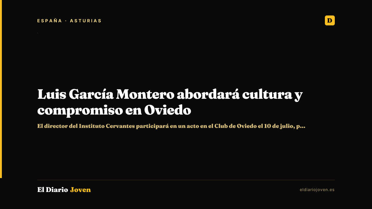 Luis García Montero abordará cultura y compromiso en Oviedo