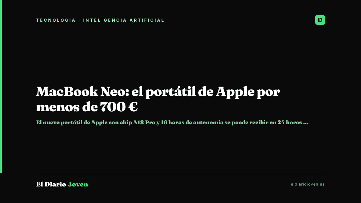 MacBook Neo: el portátil de Apple por menos de 700 €