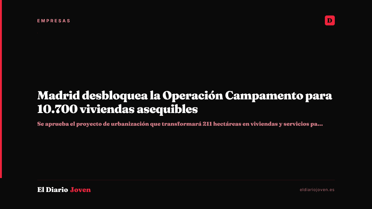 Madrid desbloquea la Operación Campamento para 10.700 viviendas asequibles
