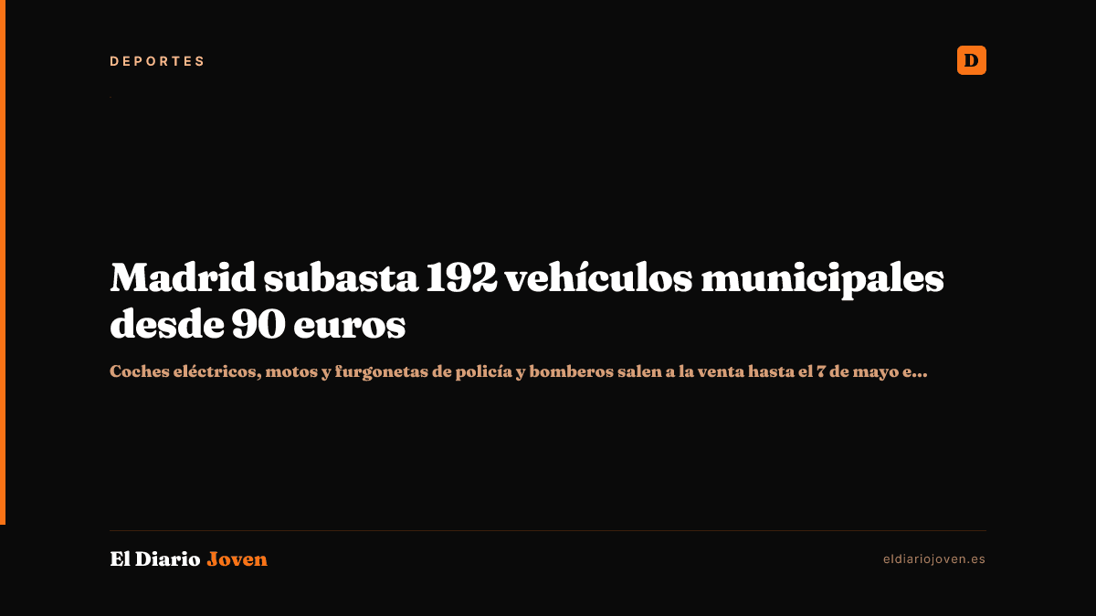 Madrid subasta 192 vehículos municipales desde 90 euros