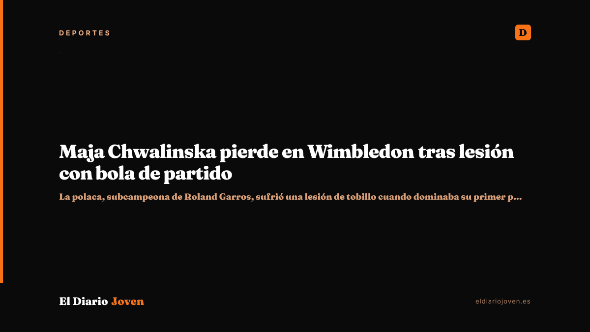 Maja Chwalinska pierde en Wimbledon tras lesión con bola de partido