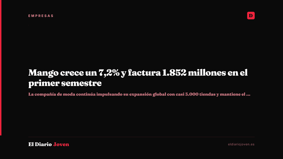 Mango crece un 7,2% y factura 1.852 millones en el primer semestre