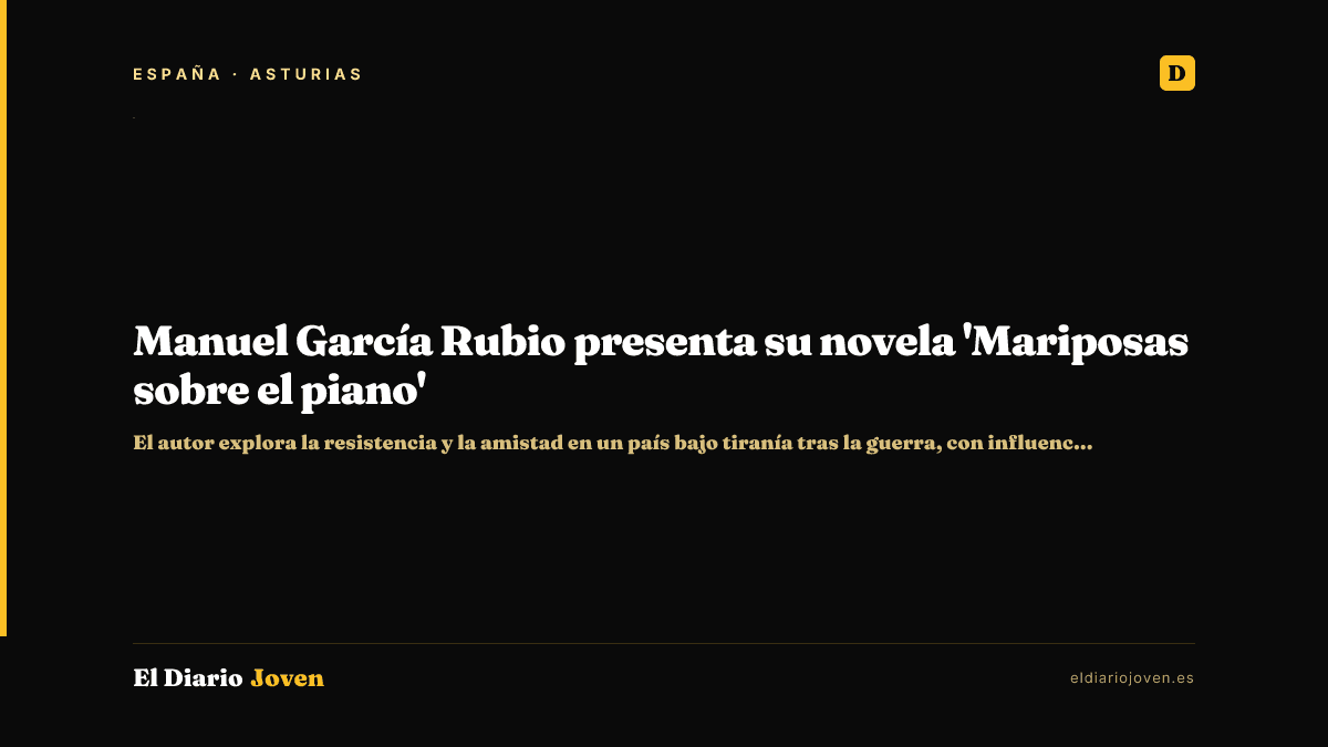 Manuel García Rubio presenta su novela 'Mariposas sobre el piano'