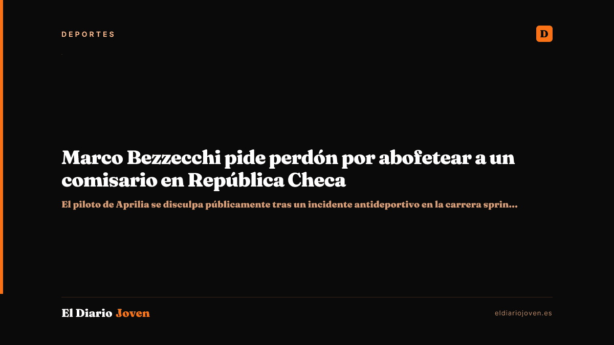 Marco Bezzecchi pide perdón por abofetear a un comisario en República Checa