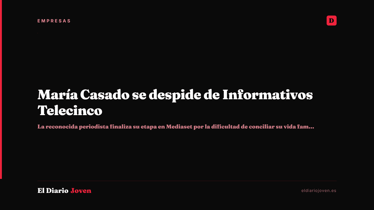 María Casado se despide de Informativos Telecinco