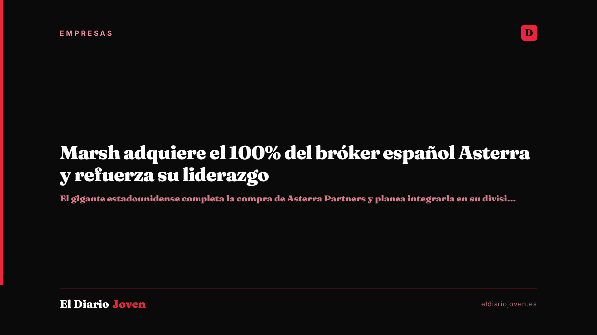 Marsh adquiere el 100% del bróker español Asterra y refuerza su liderazgo