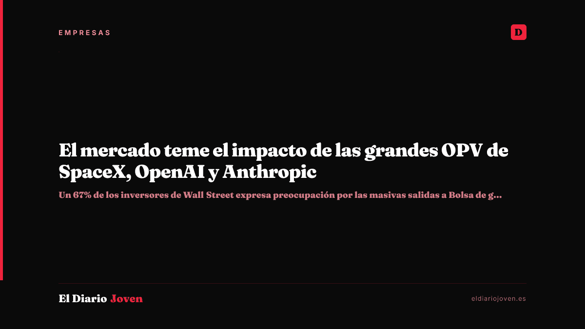 El mercado teme el impacto de las grandes OPV de SpaceX, OpenAI y Anthropic