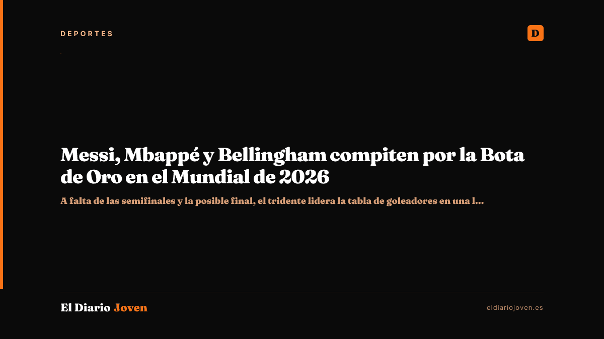 Messi, Mbappé y Bellingham compiten por la Bota de Oro en el Mundial de 2026