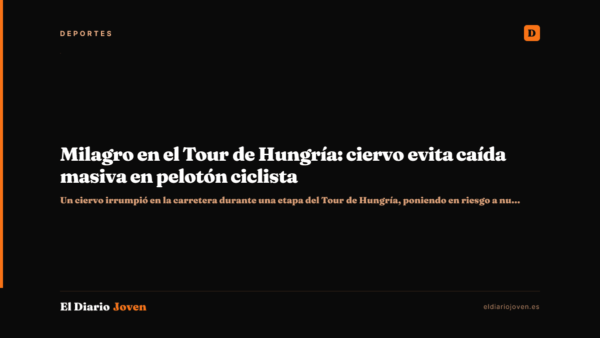 Milagro en el Tour de Hungría: ciervo evita caída masiva en pelotón ciclista