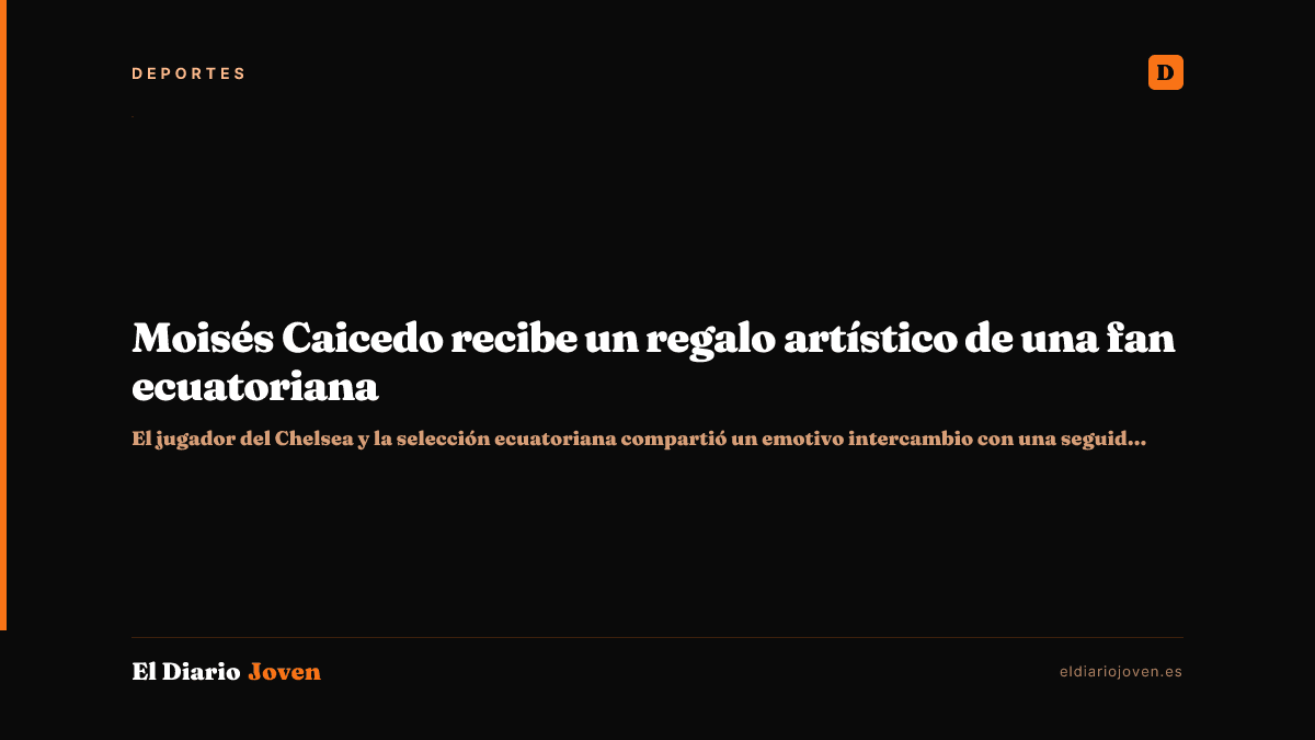 Moisés Caicedo recibe un regalo artístico de una fan ecuatoriana