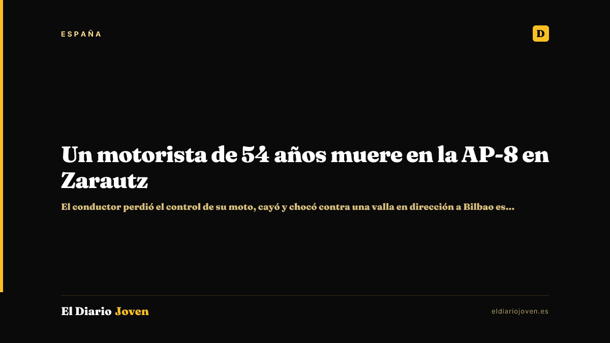 Un motorista de 54 años muere en la AP-8 en Zarautz