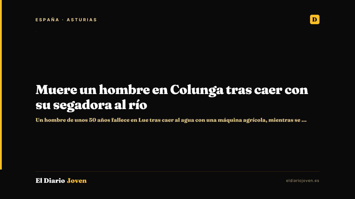 Muere un hombre en Colunga tras caer con su segadora al río