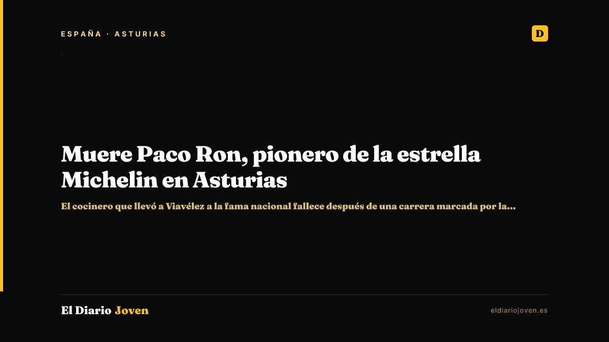 Muere Paco Ron, pionero de la estrella Michelin en Asturias