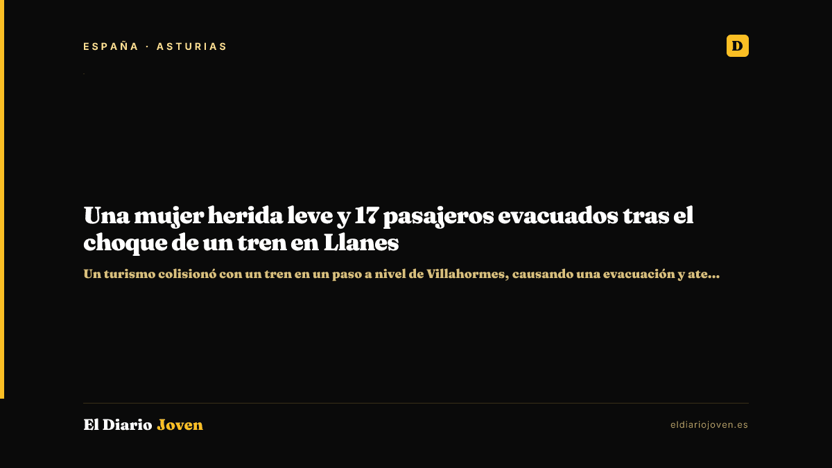 Una mujer herida leve y 17 pasajeros evacuados tras el choque de un tren en Llanes