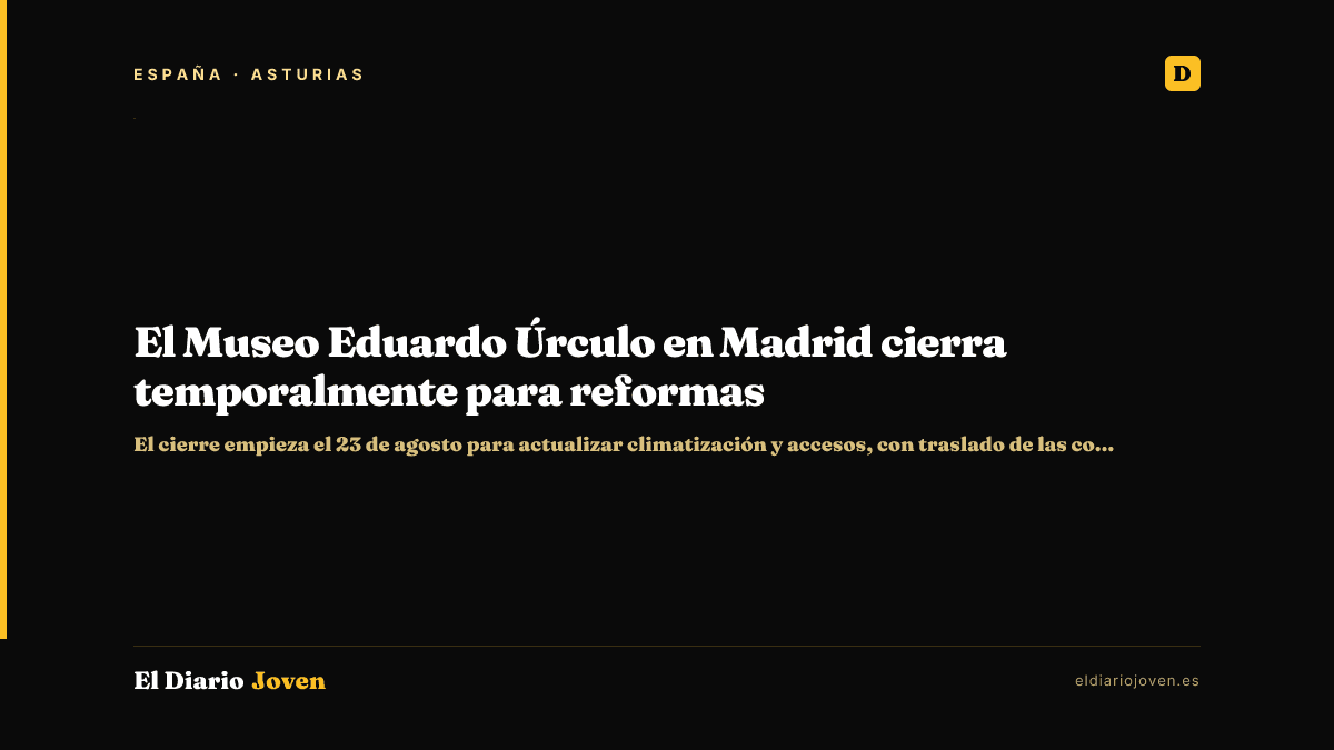 El Museo Eduardo Úrculo en Madrid cierra temporalmente para reformas