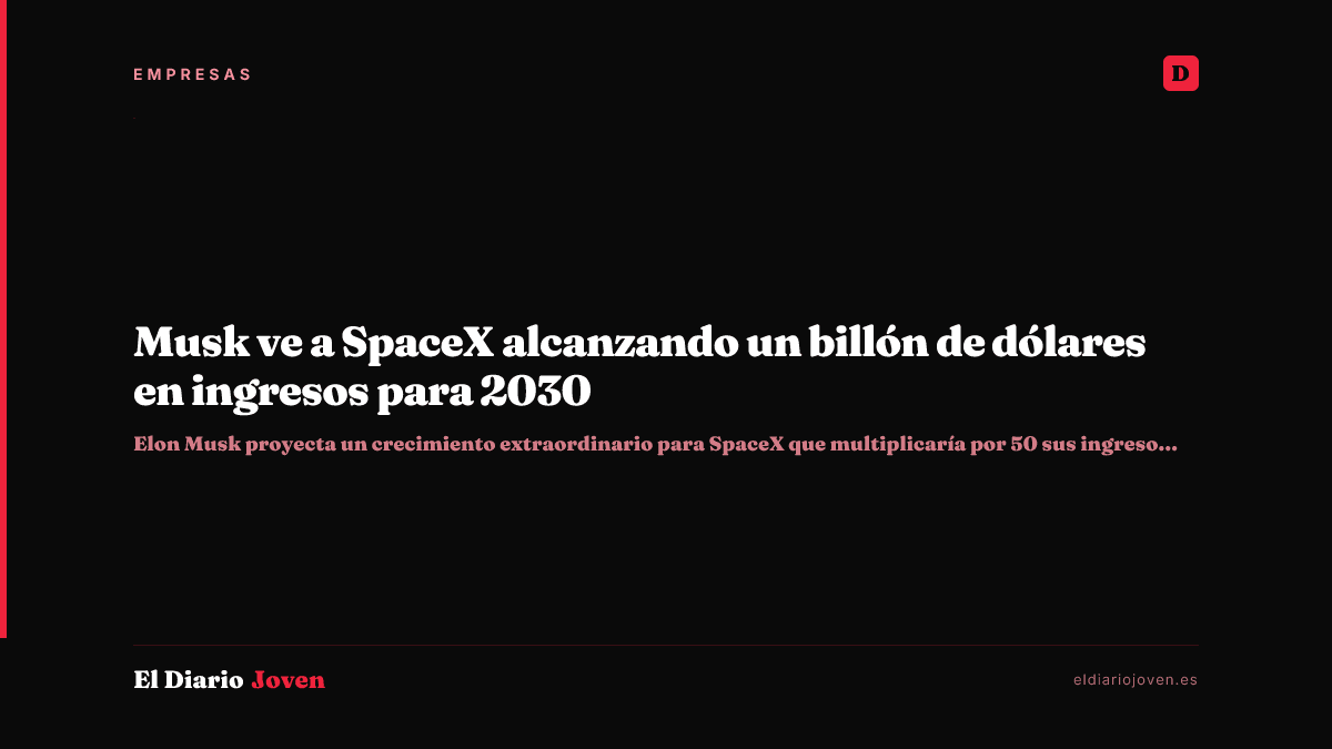 Musk ve a SpaceX alcanzando un billón de dólares en ingresos para 2030