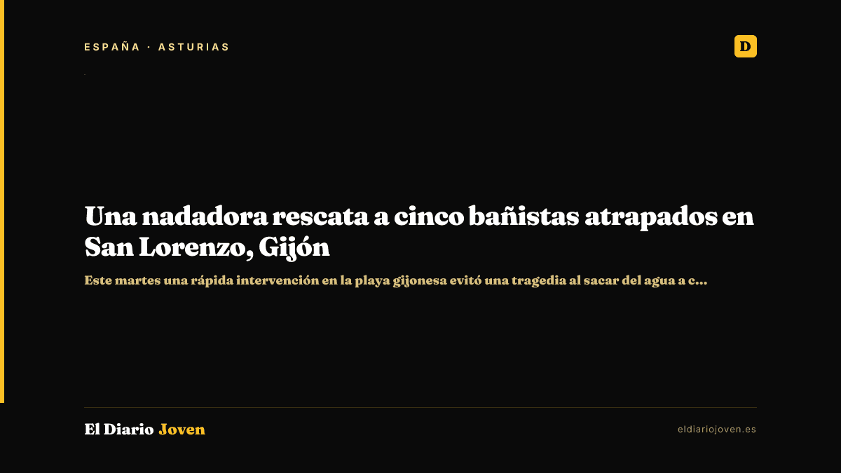 Una nadadora rescata a cinco bañistas atrapados en San Lorenzo, Gijón