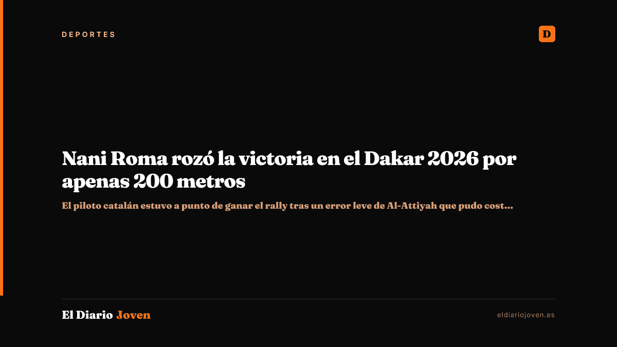 Nani Roma rozó la victoria en el Dakar 2026 por apenas 200 metros