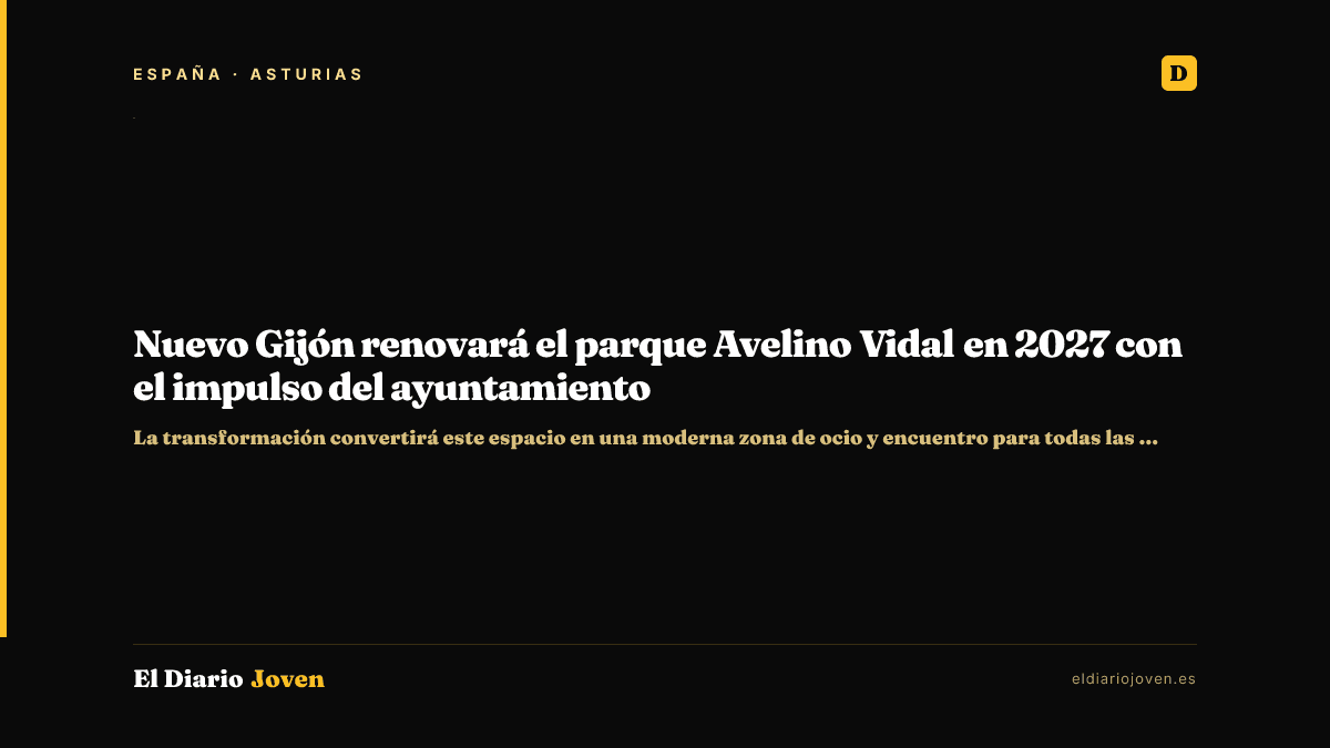 Nuevo Gijón renovará el parque Avelino Vidal en 2027 con el impulso del ayuntamiento