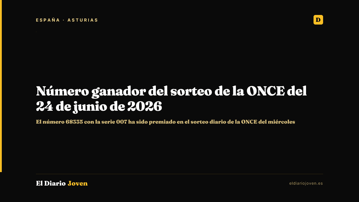 Número ganador del sorteo de la ONCE del 24 de junio de 2026