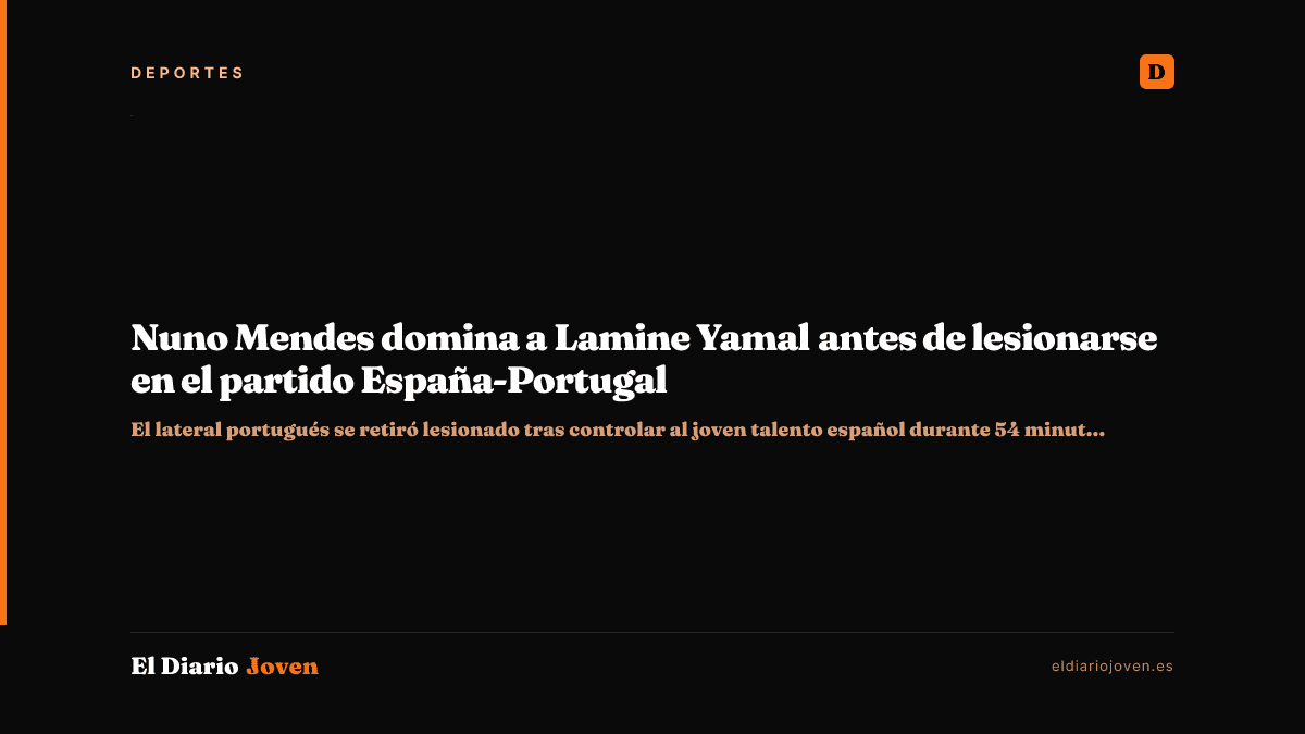 Nuno Mendes domina a Lamine Yamal antes de lesionarse en el partido España-Portugal