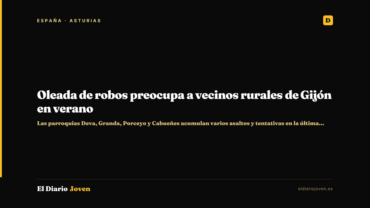 Oleada de robos preocupa a vecinos rurales de Gijón en verano