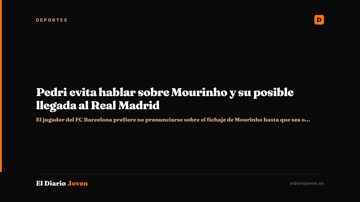 Pedri evita hablar sobre Mourinho y su posible llegada al Real Madrid