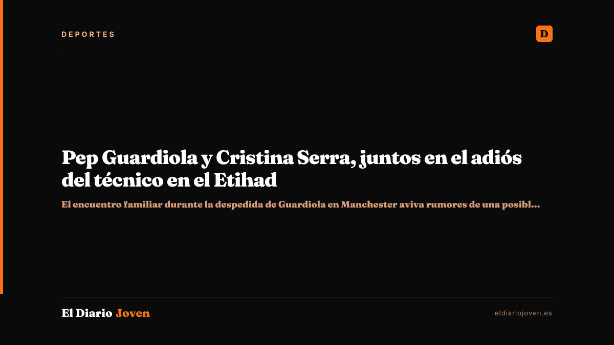 Pep Guardiola y Cristina Serra, juntos en el adiós del técnico en el Etihad