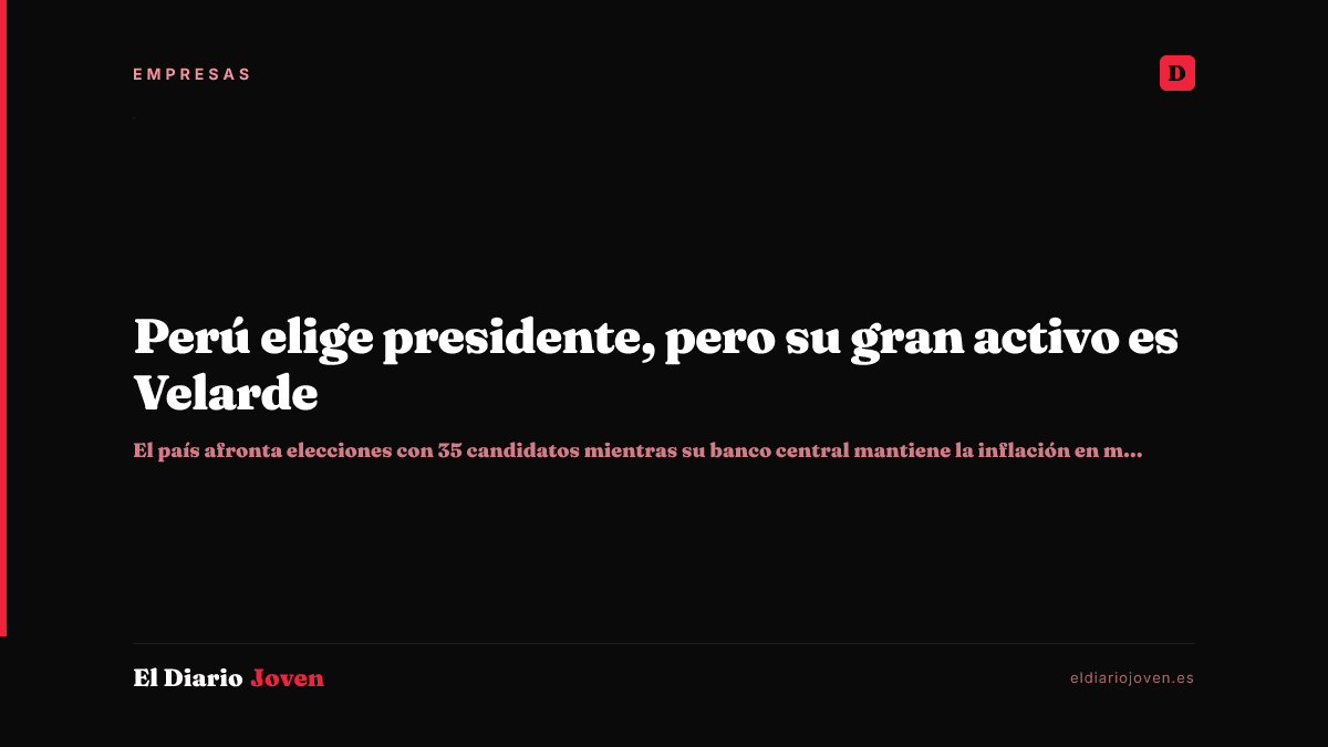 Perú elige presidente, pero su gran activo es Velarde