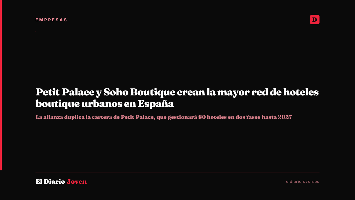 Petit Palace y Soho Boutique crean la mayor red de hoteles boutique urbanos en España