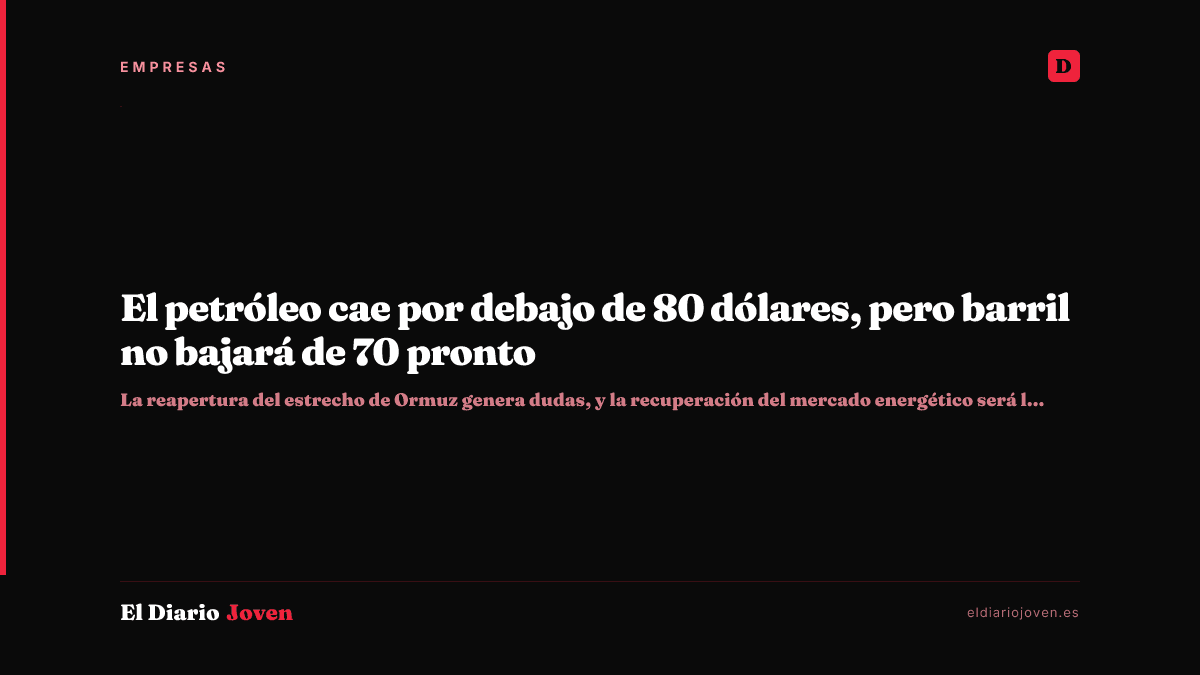 El petróleo cae por debajo de 80 dólares, pero barril no bajará de 70 pronto