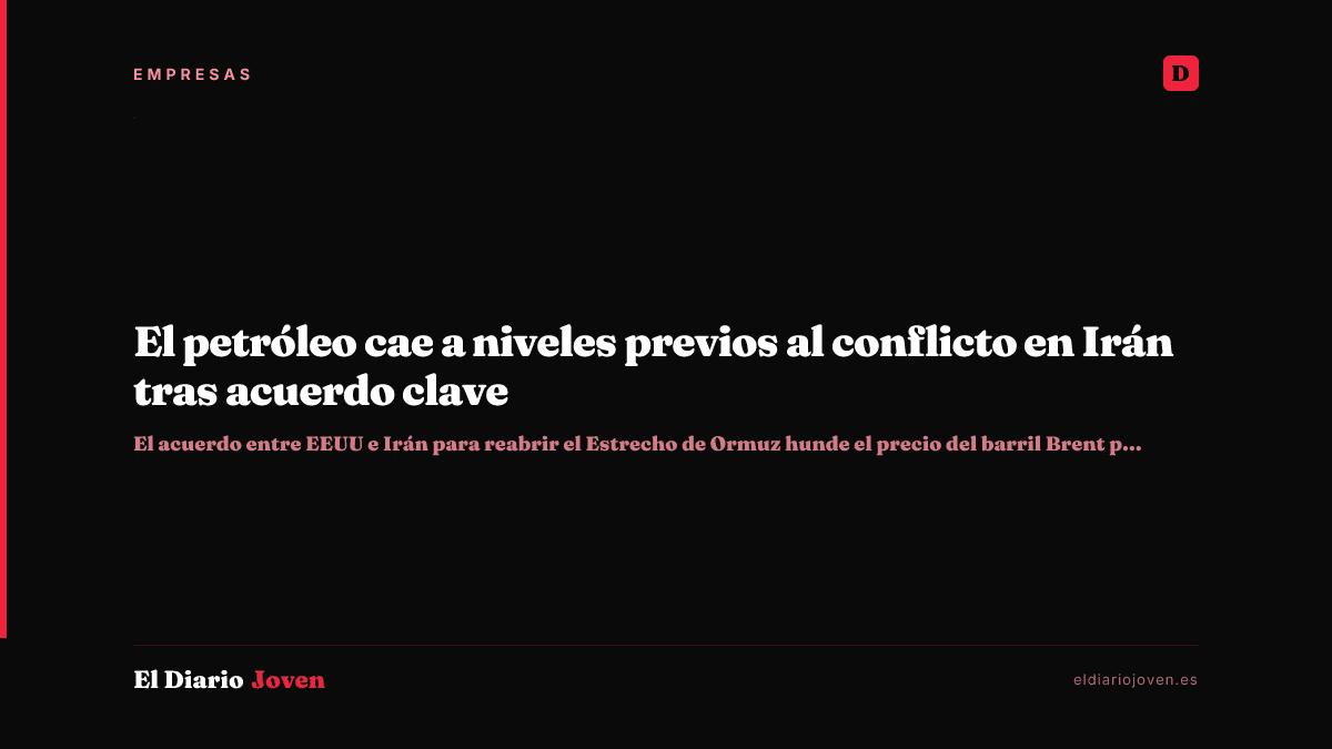 El petróleo cae a niveles previos al conflicto en Irán tras acuerdo clave