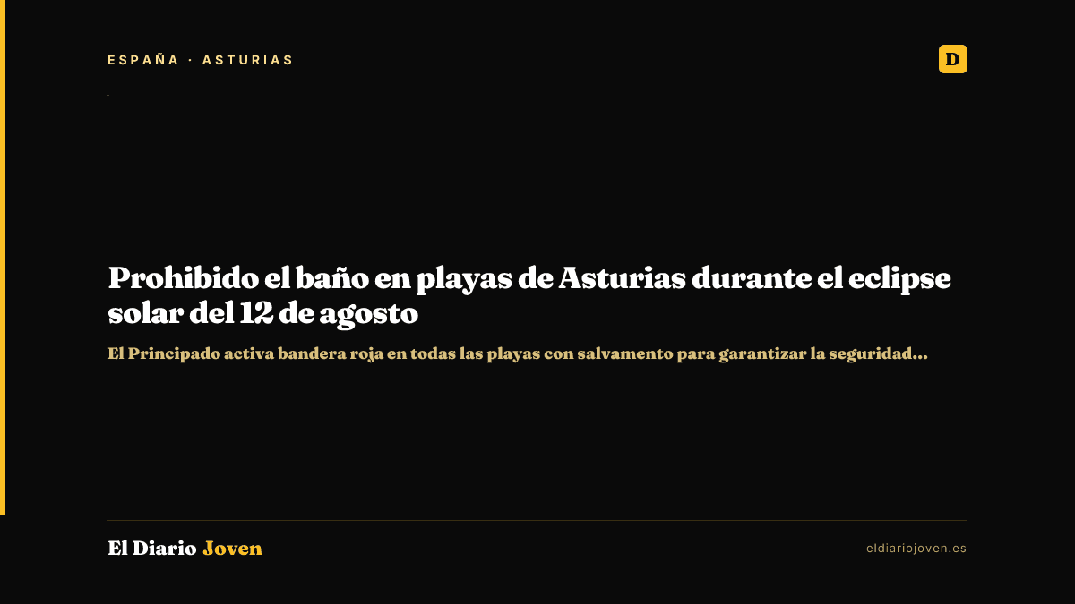 Prohibido el baño en playas de Asturias durante el eclipse solar del 12 de agosto
