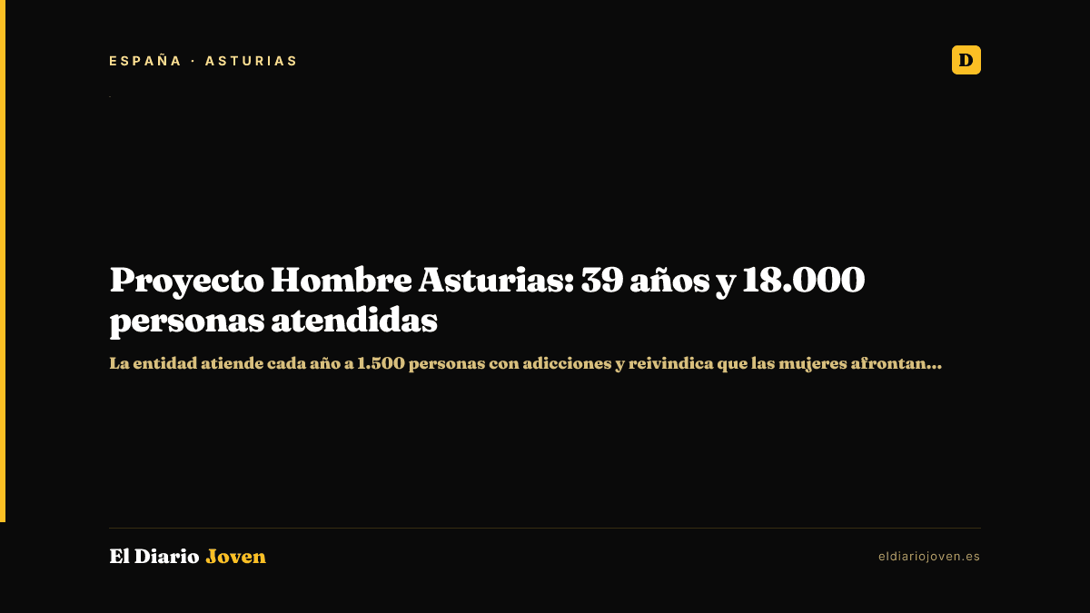Proyecto Hombre Asturias: 39 años y 18.000 personas atendidas