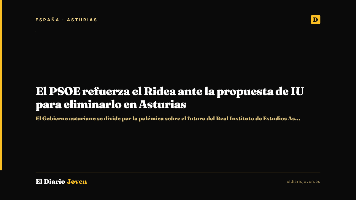 El PSOE refuerza el Ridea ante la propuesta de IU para eliminarlo en Asturias