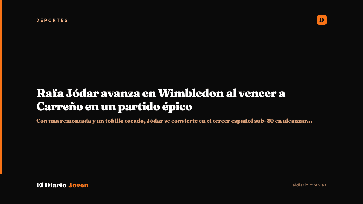 Rafa Jódar avanza en Wimbledon al vencer a Carreño en un partido épico