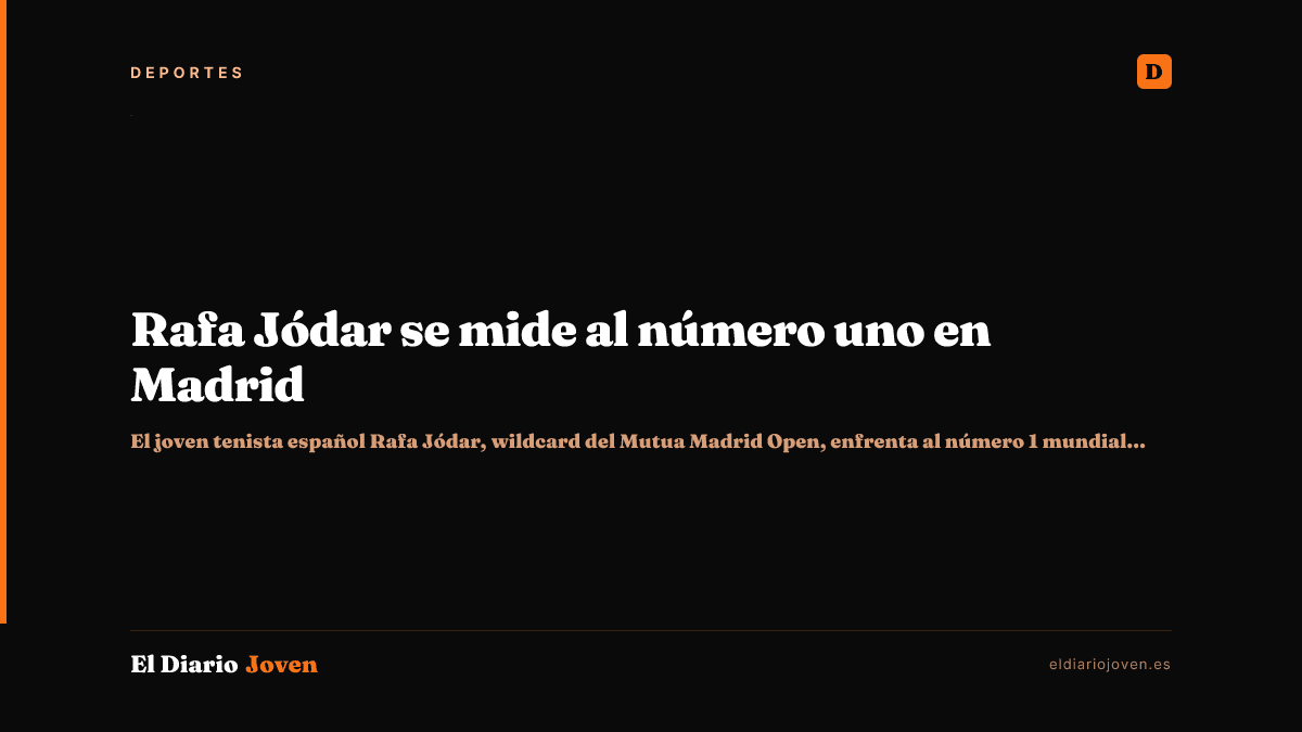 Rafa Jódar se mide al número uno en Madrid