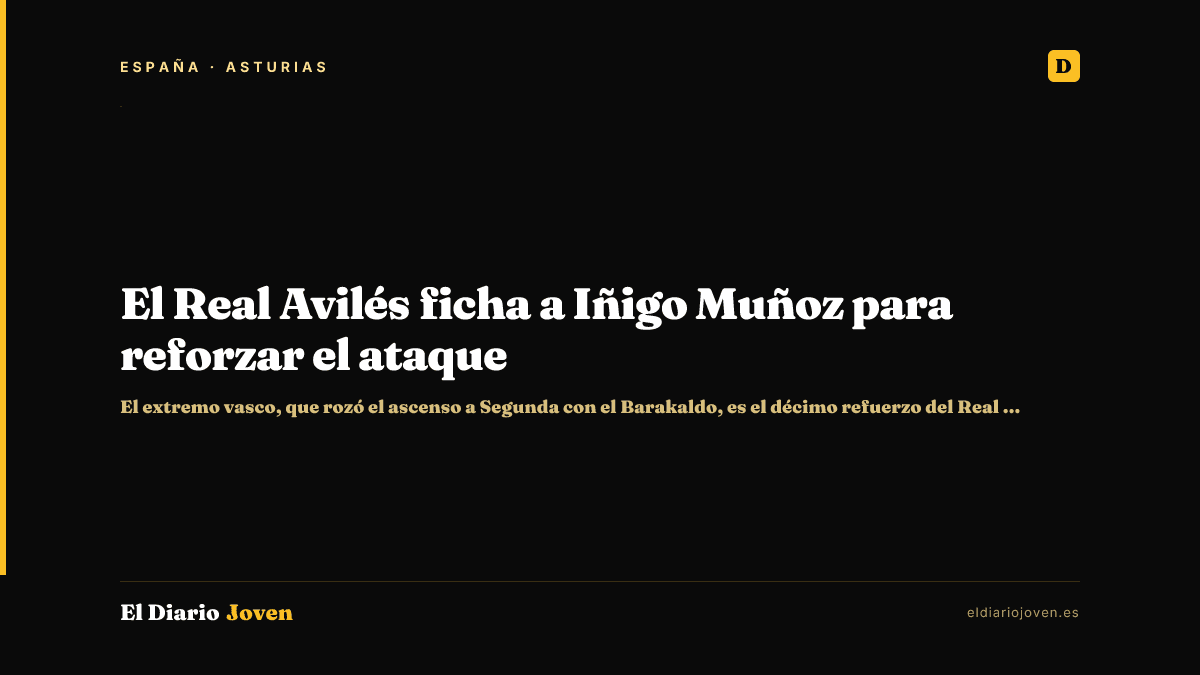 El Real Avilés ficha a Iñigo Muñoz para reforzar el ataque