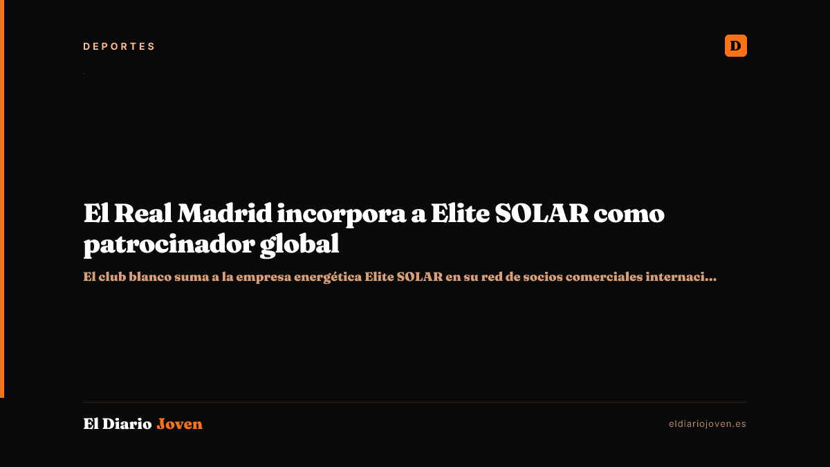 El Real Madrid incorpora a Elite SOLAR como patrocinador global