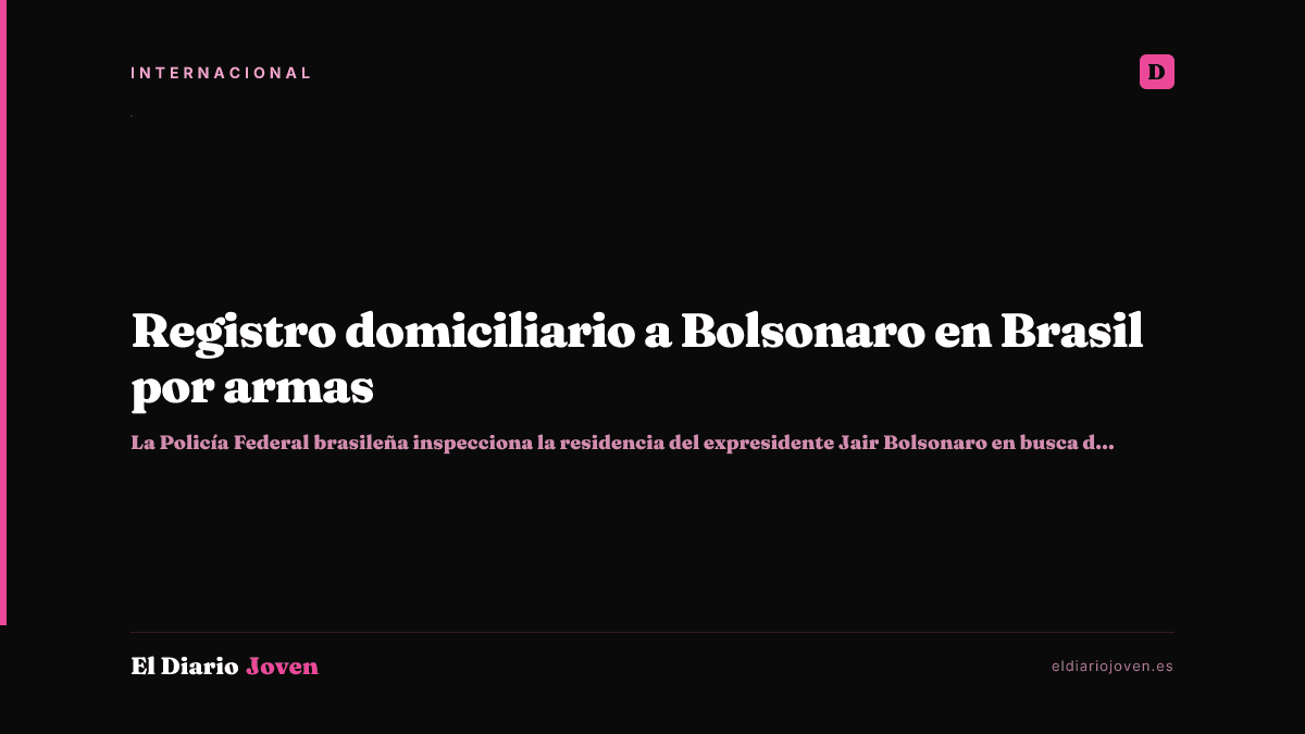Registro domiciliario a Bolsonaro en Brasil por armas