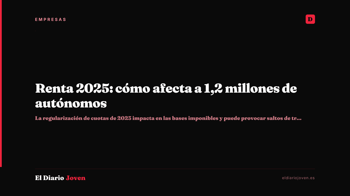 Renta 2025: cómo afecta a 1,2 millones de autónomos