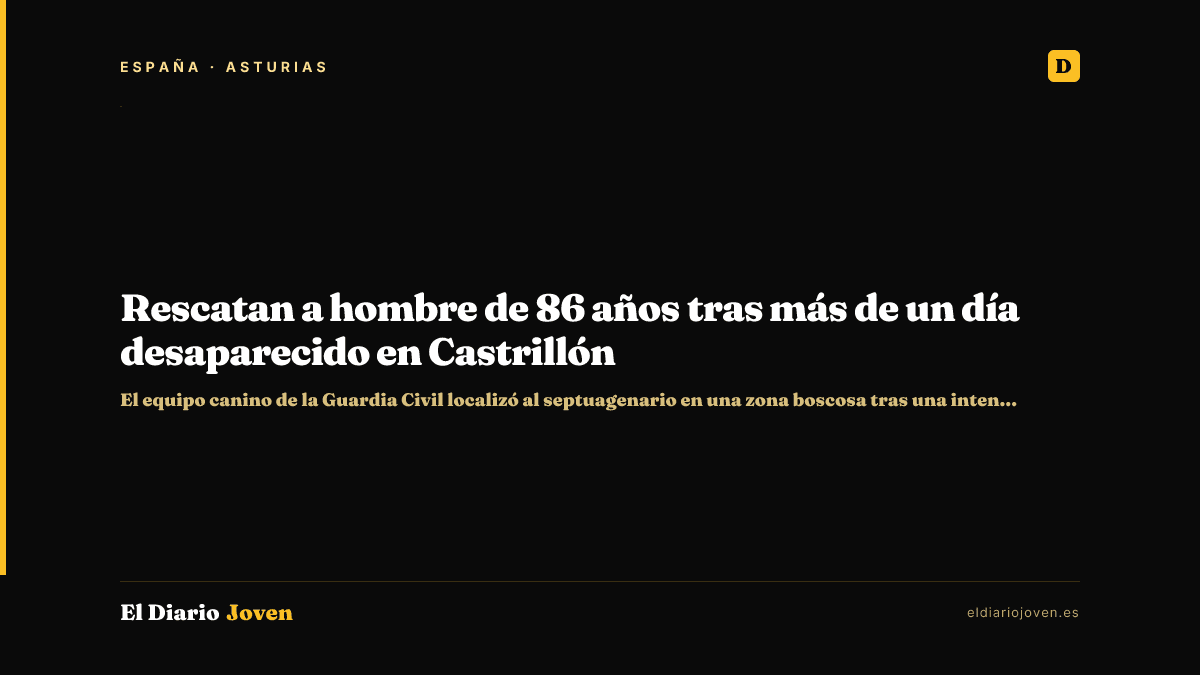 Rescatan a hombre de 86 años tras más de un día desaparecido en Castrillón