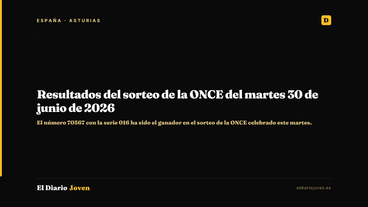 Resultados del sorteo de la ONCE del martes 30 de junio de 2026