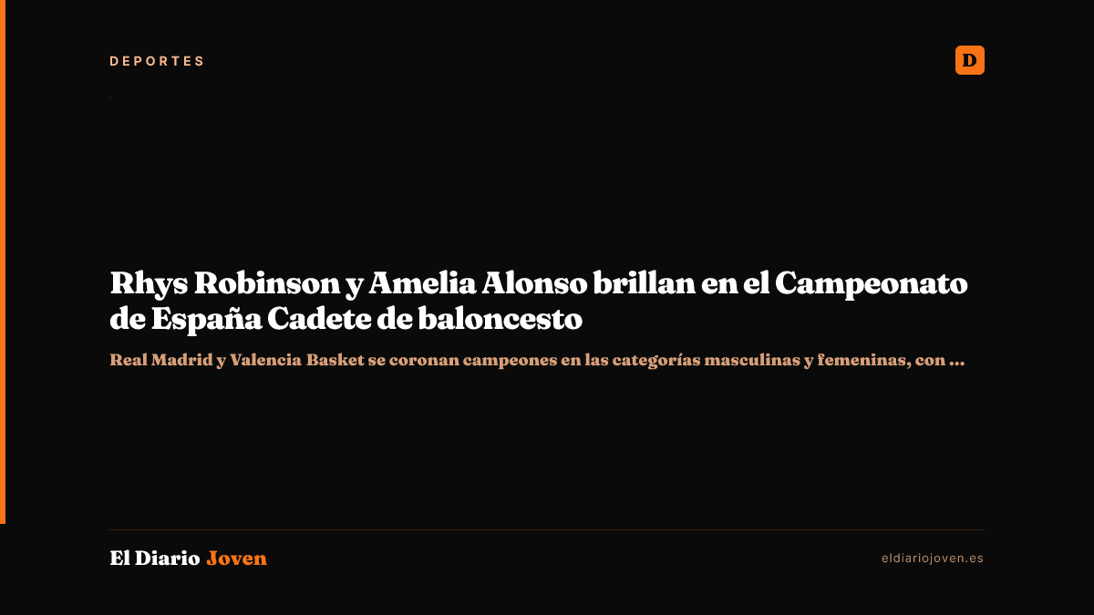 Rhys Robinson y Amelia Alonso brillan en el Campeonato de España Cadete de baloncesto