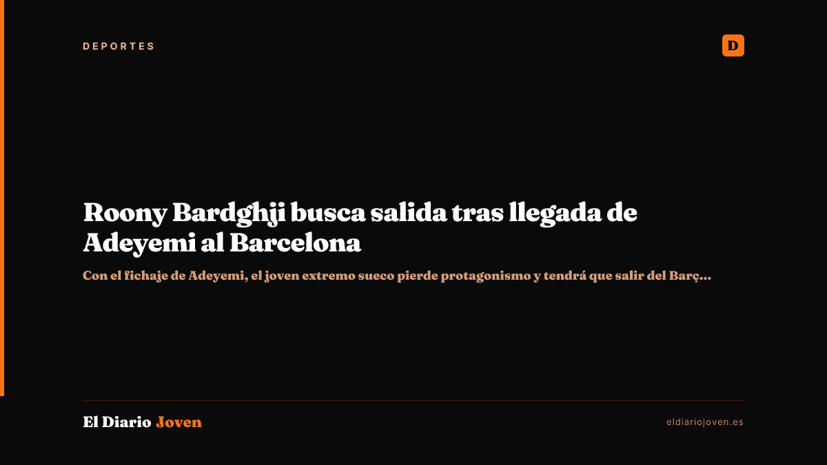 Roony Bardghji busca salida tras llegada de Adeyemi al Barcelona
